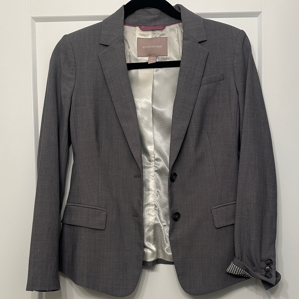 Wool Banana Republic Gray Blazer for Women